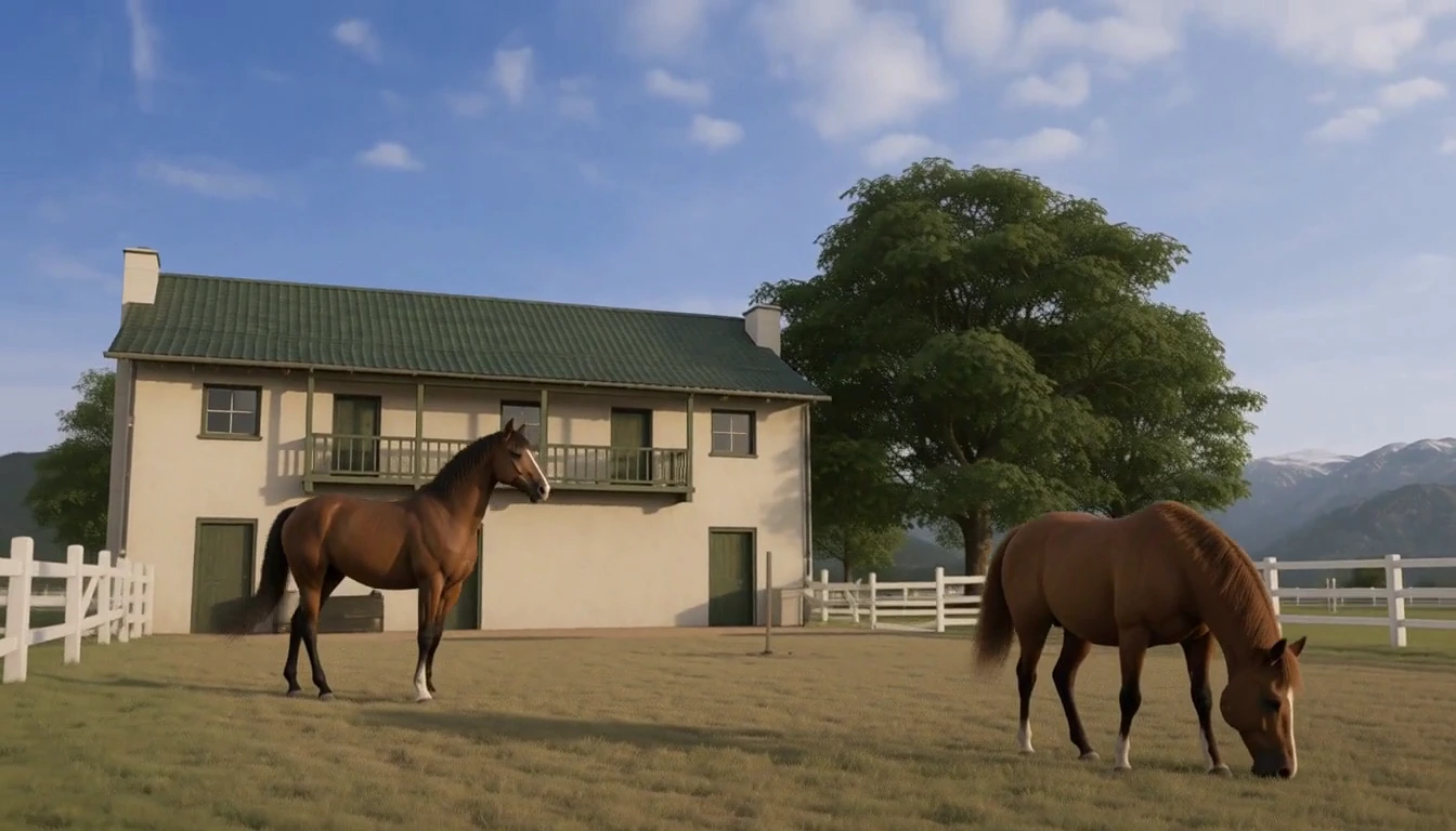 Horses at the farm in Drawdown Derby